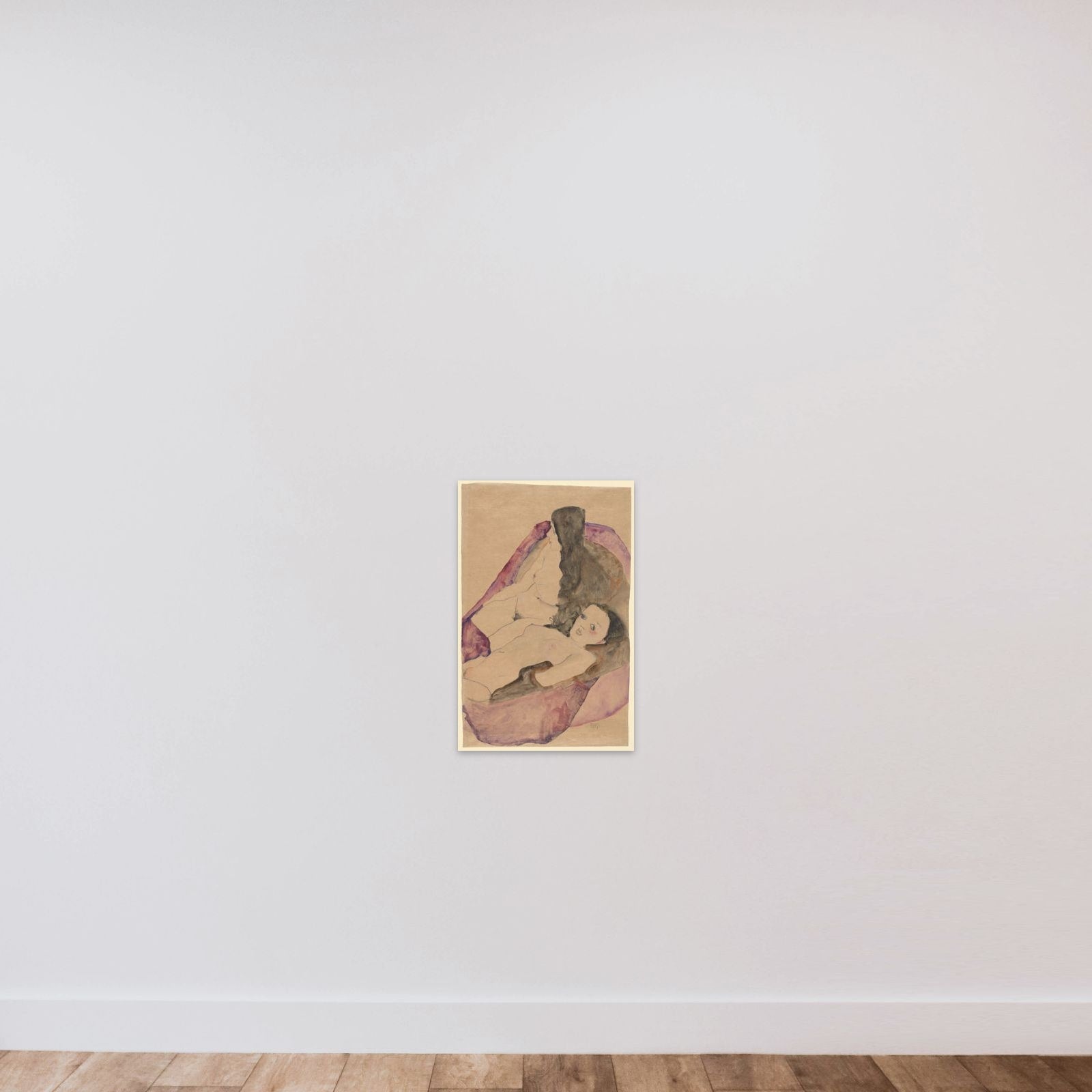 Two Reclining Nudes unframed — shown to scale