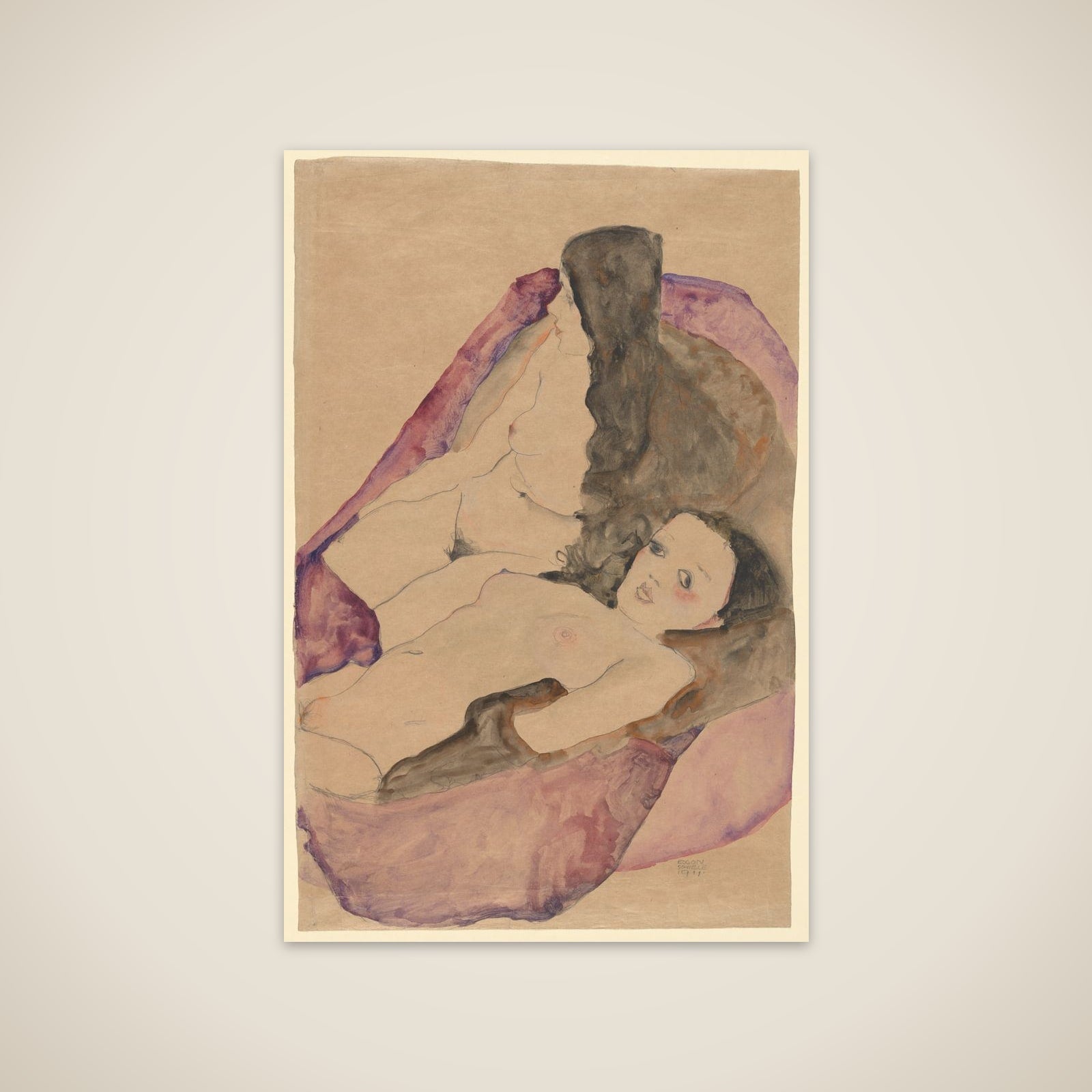 Two Reclining Nudes unframed print