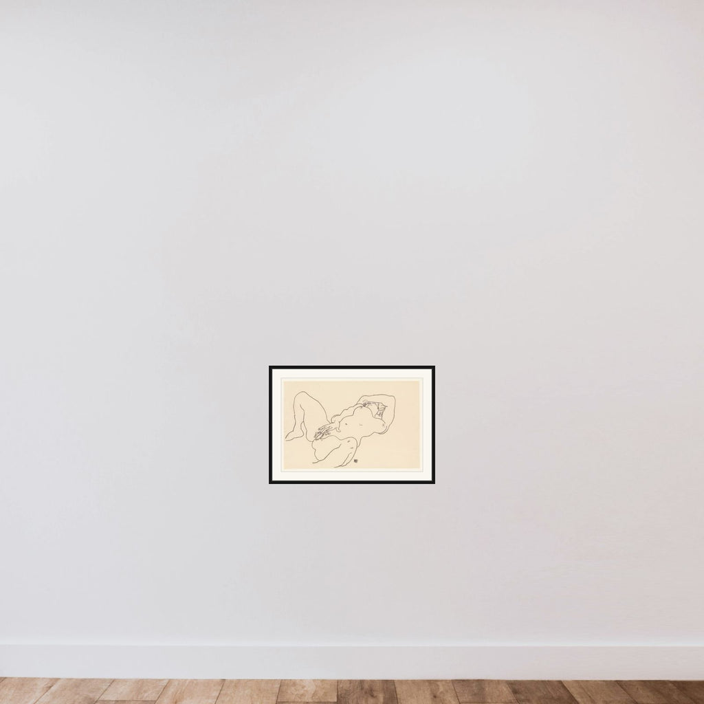 Reclining Nude framed — shown to scale