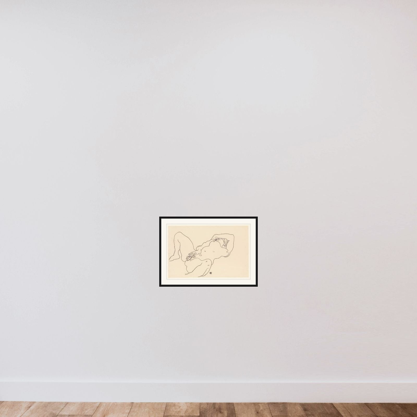 Reclining Nude framed — shown to scale