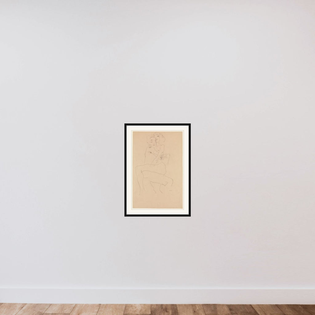 Couple Embracing framed — shown to scale