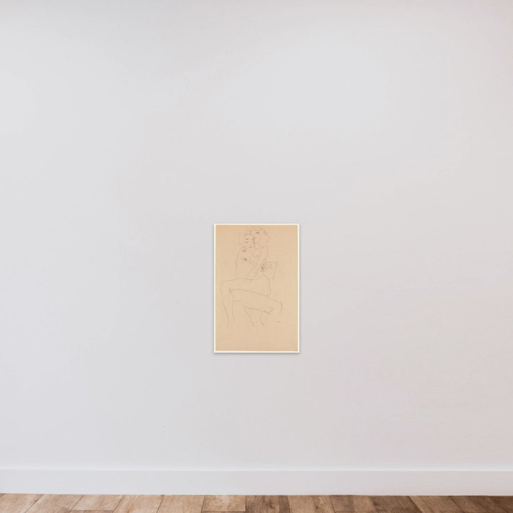 Couple Embracing unframed — shown to scale