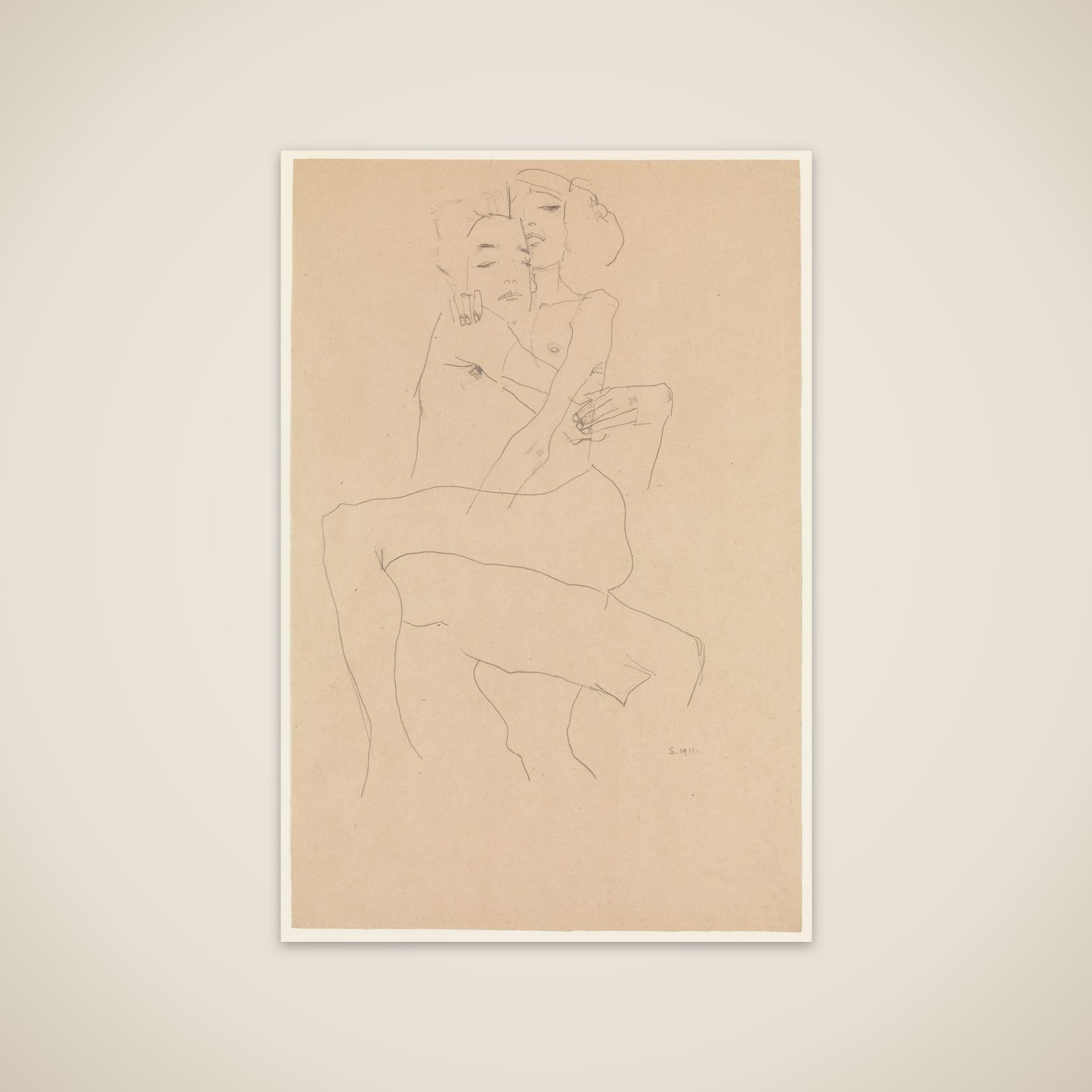 Couple Embracing unframed print
