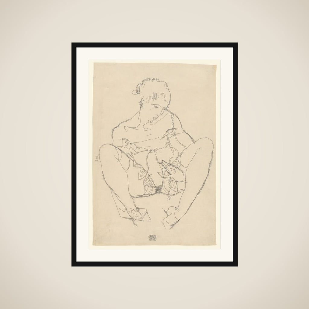 Seated Woman in Chemise framed