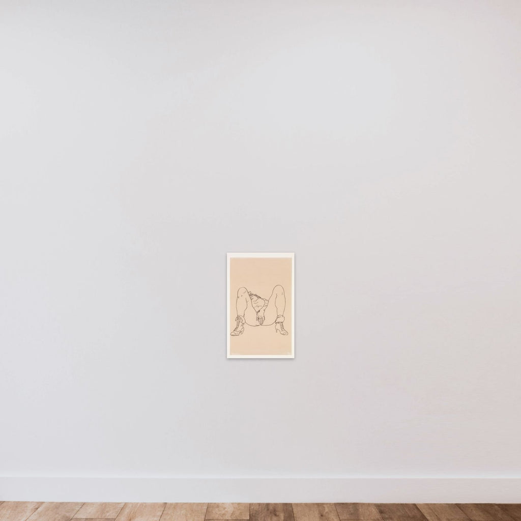 Reclining Nude with Boots unframed — shown to scale