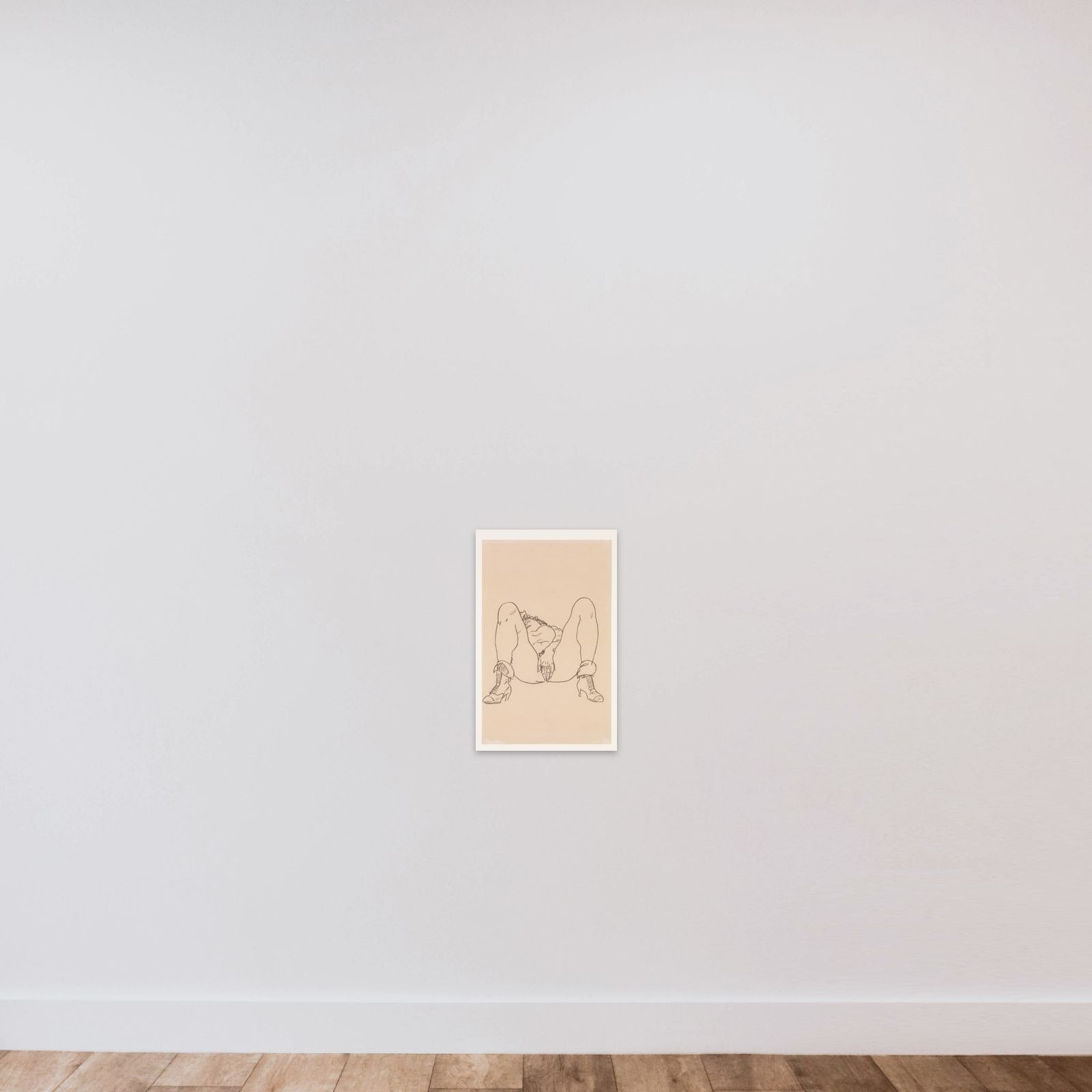 Reclining Nude with Boots unframed — shown to scale