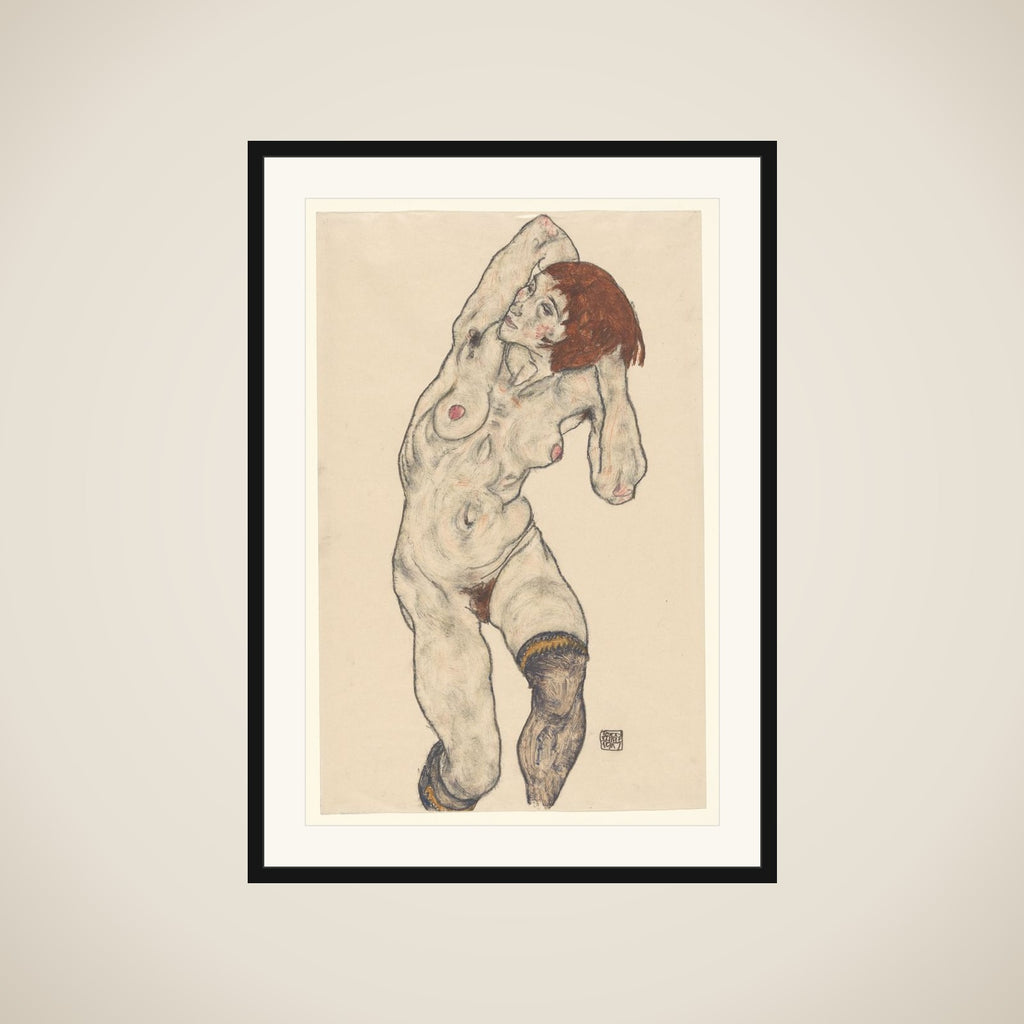Nude in Black Stockings framed