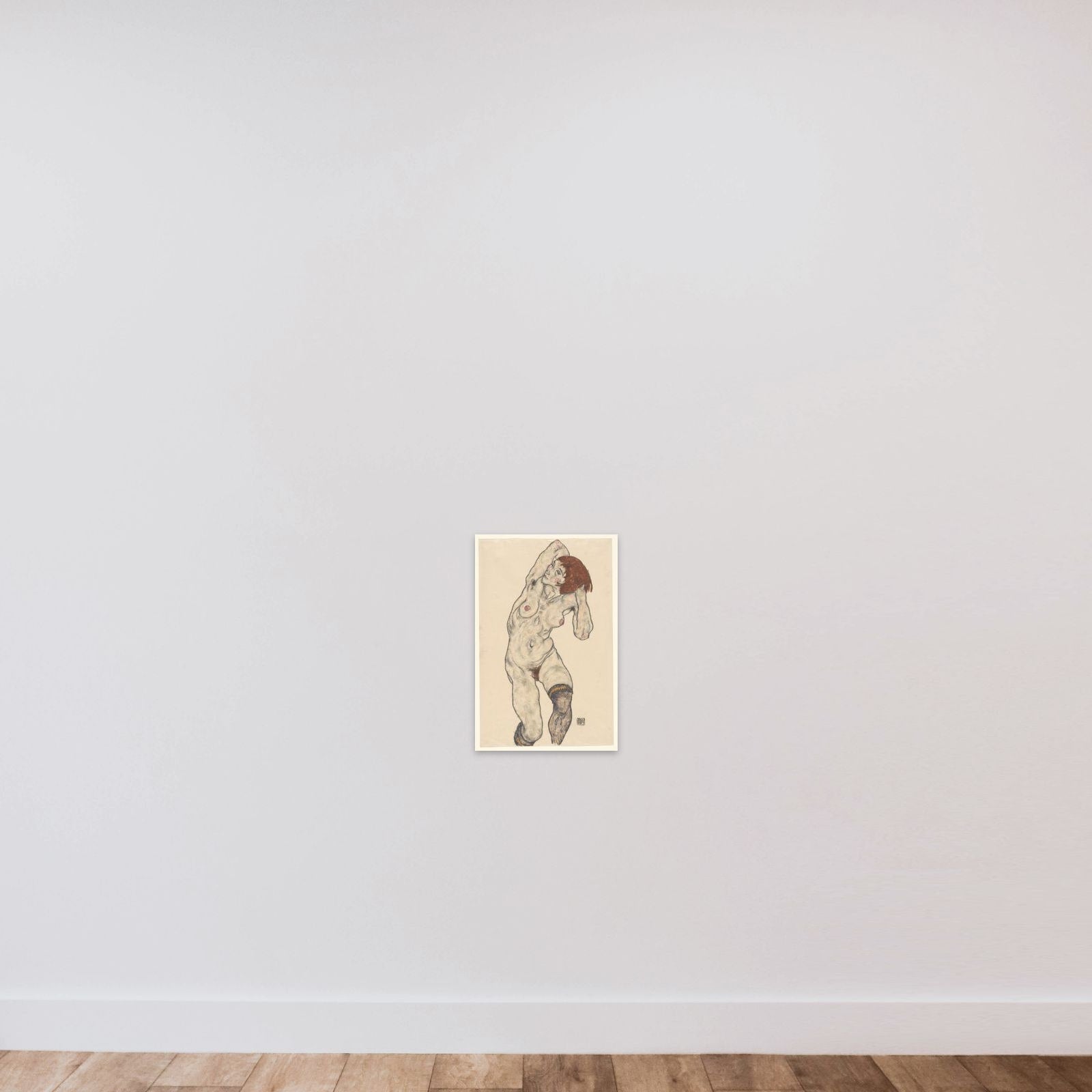 Nude in Black Stockings unframed — shown to scale
