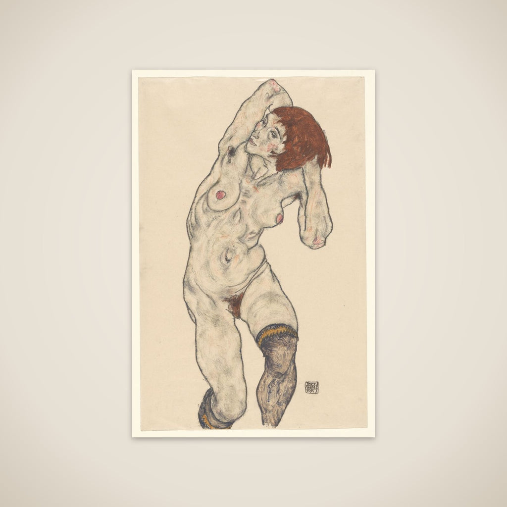 Nude in Black Stockings unframed print