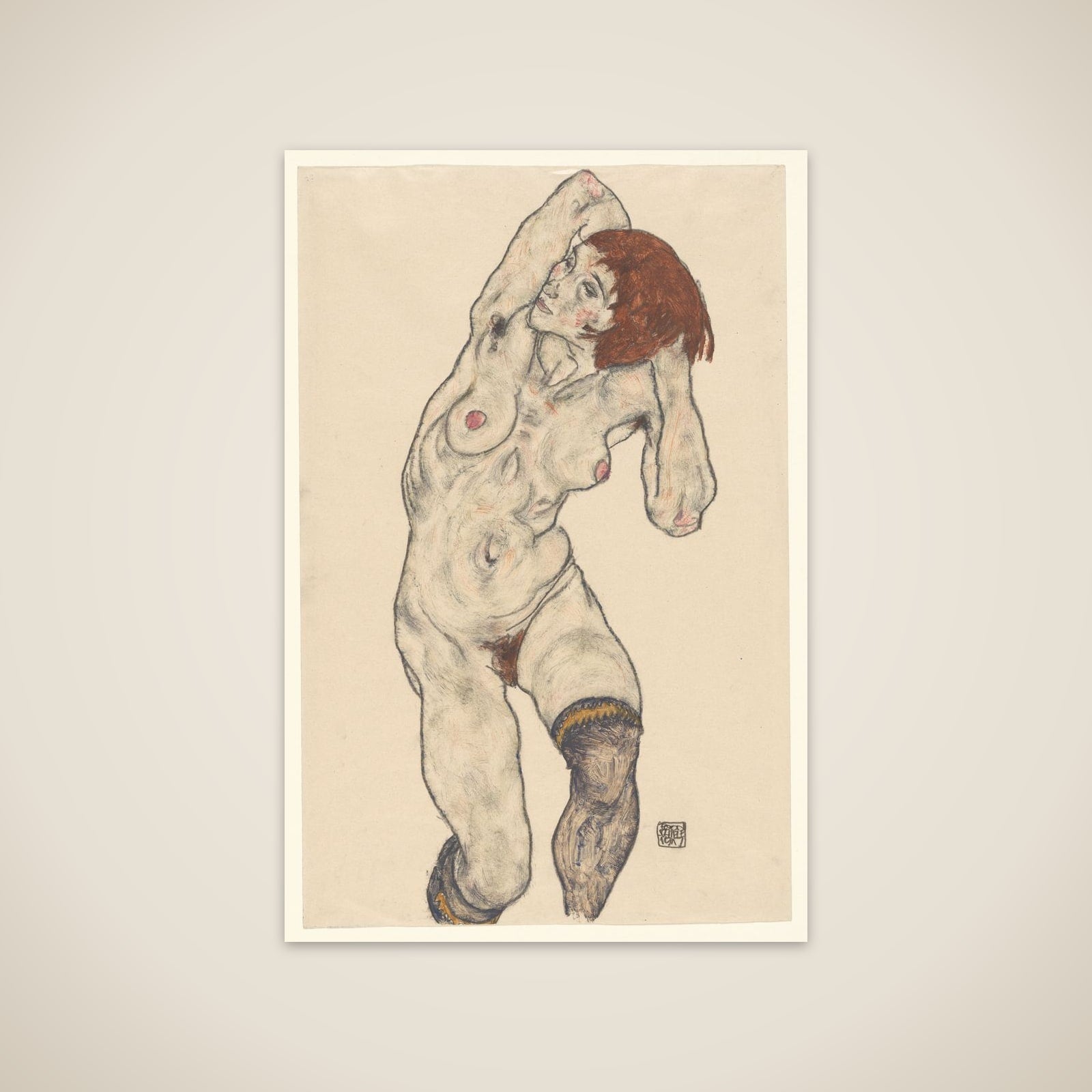 Nude in Black Stockings unframed print