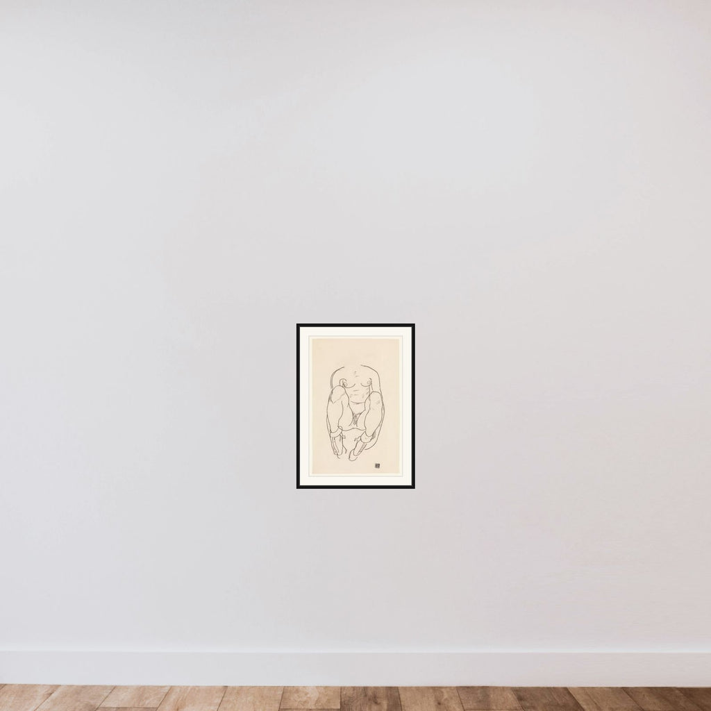 Torso of a Seated Woman with Boots framed — shown to scale