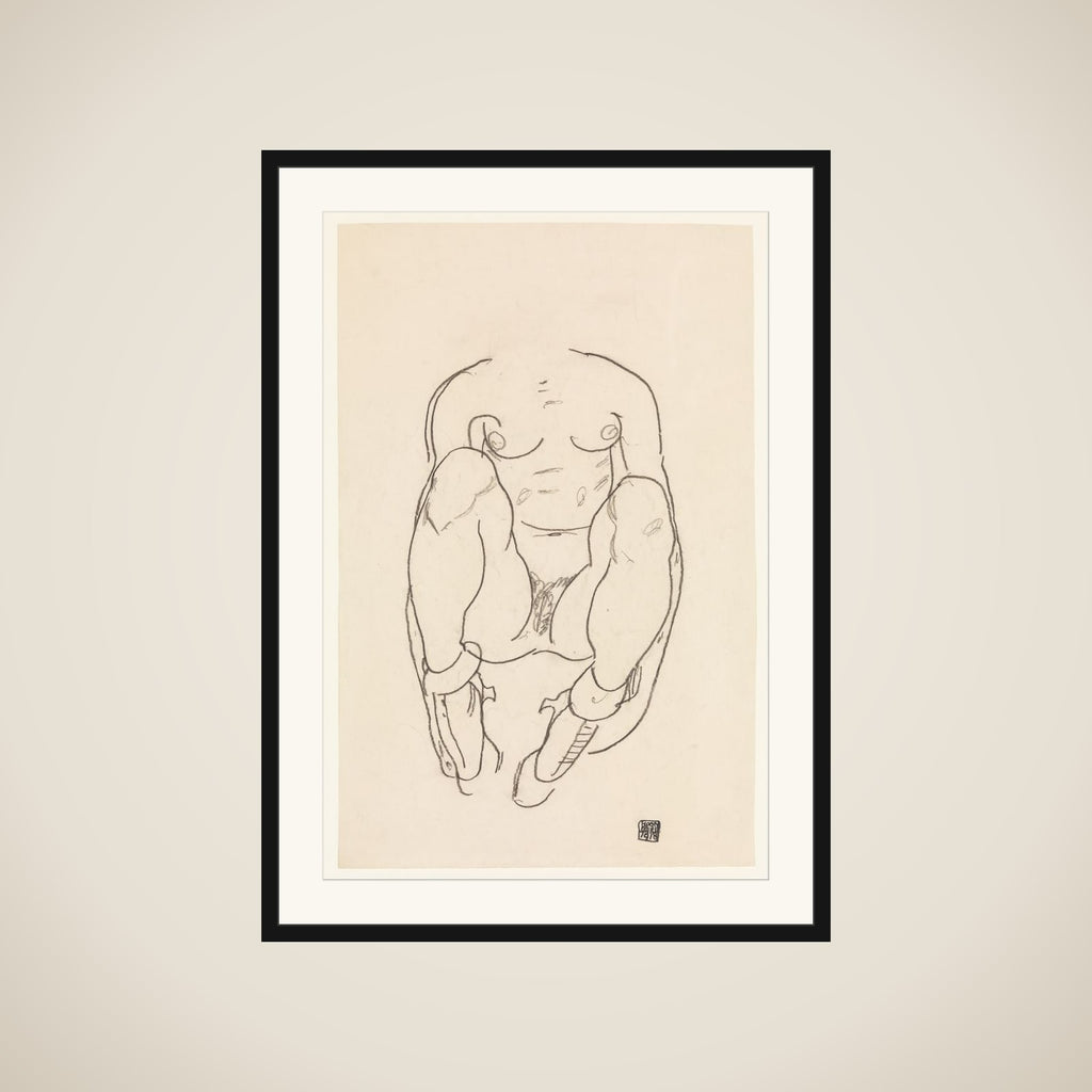Torso of a Seated Woman with Boots framed