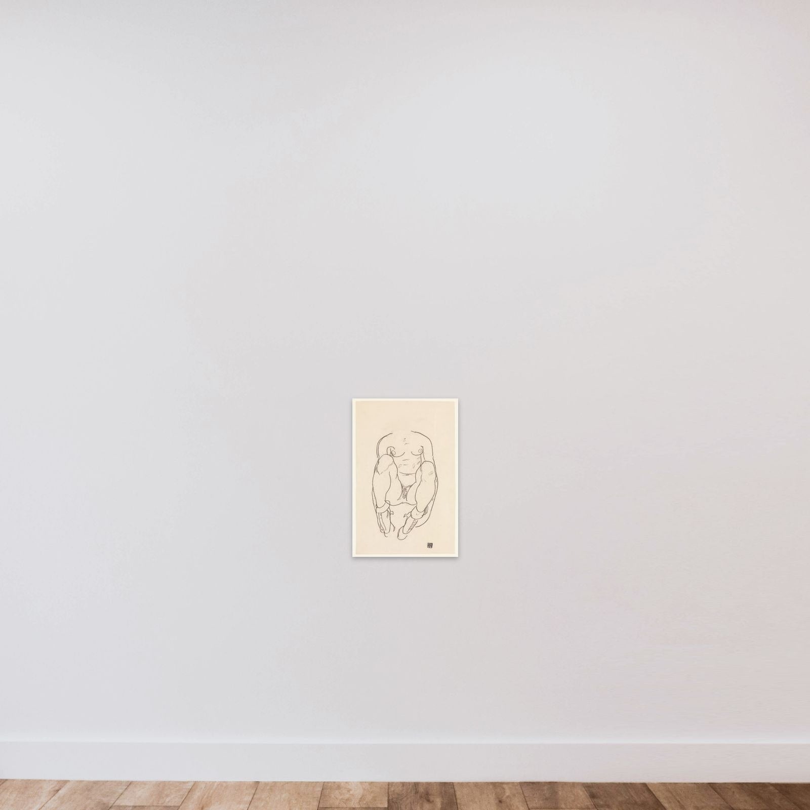 Torso of a Seated Woman with Boots unframed — shown to scale