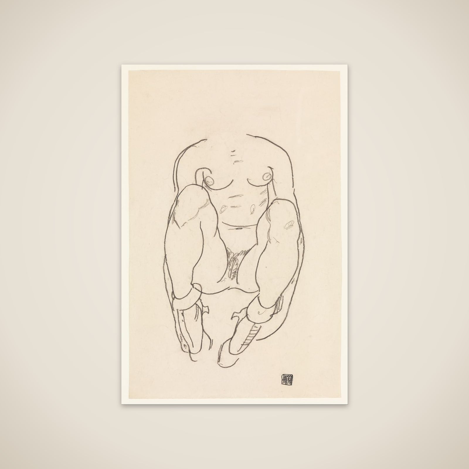 Torso of a Seated Woman with Boots unframed print