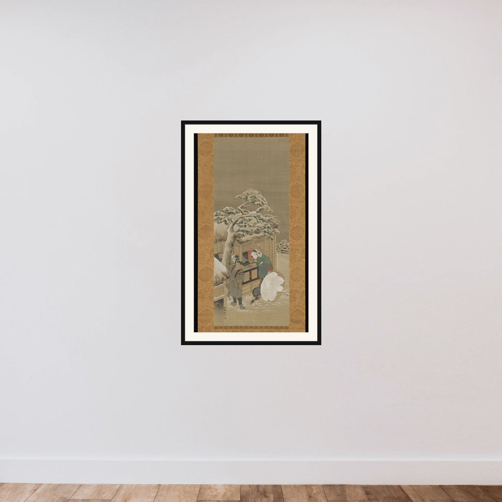 In Front of a Shop framed — shown to scale