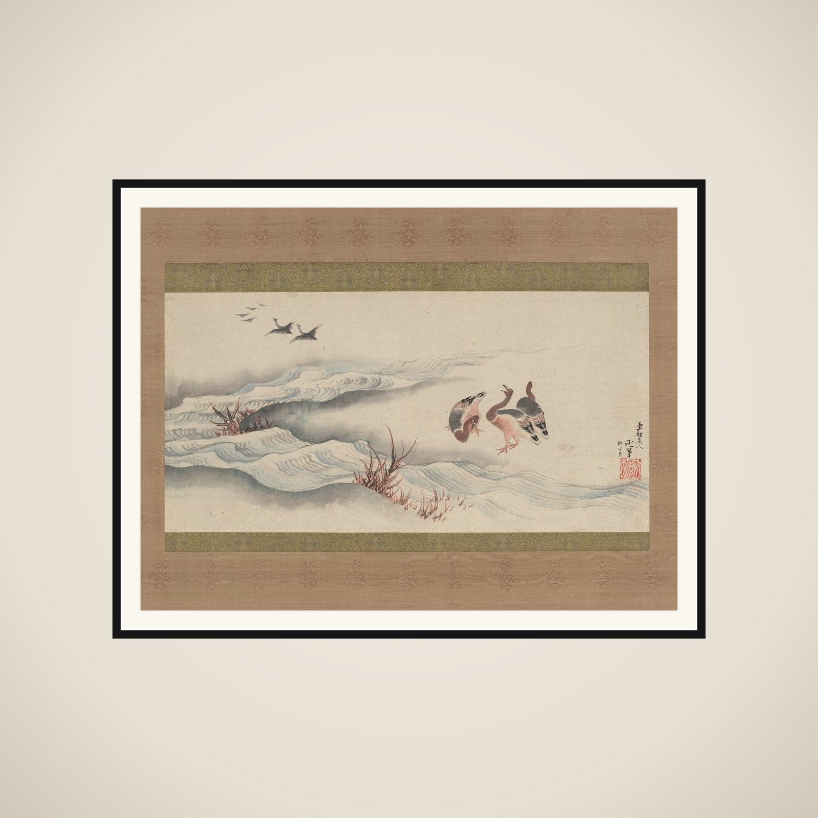 Wild Geese and Water framed