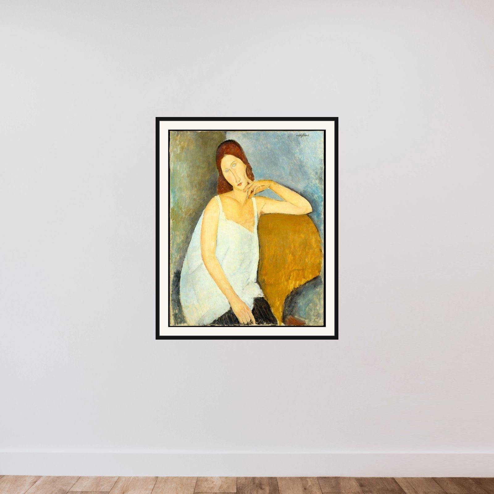 Jeanne Hébuterne framed — shown to scale