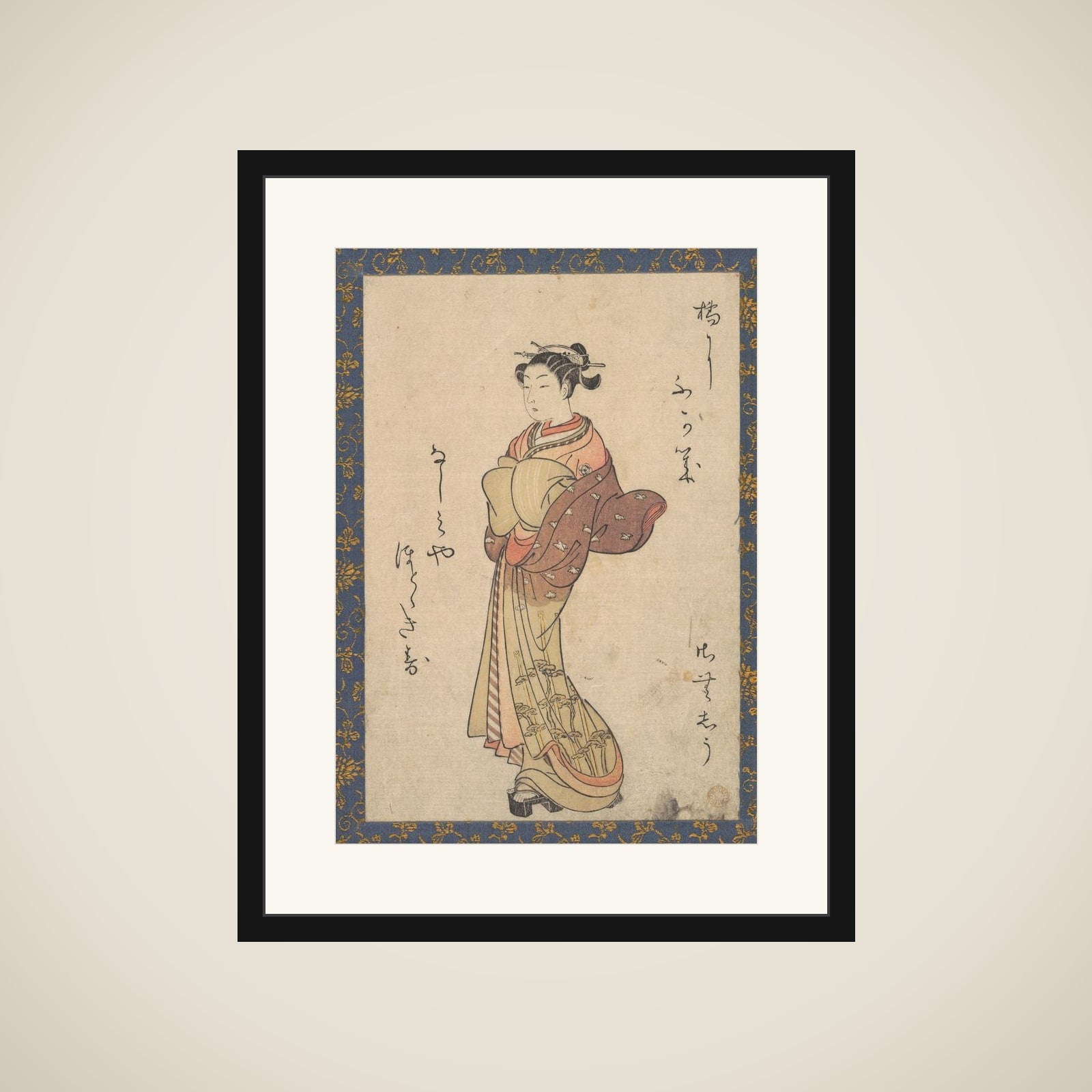 The Courtesans, from the series, "Seiro Bijin Awase Carver End Shigoro" (sic) framed