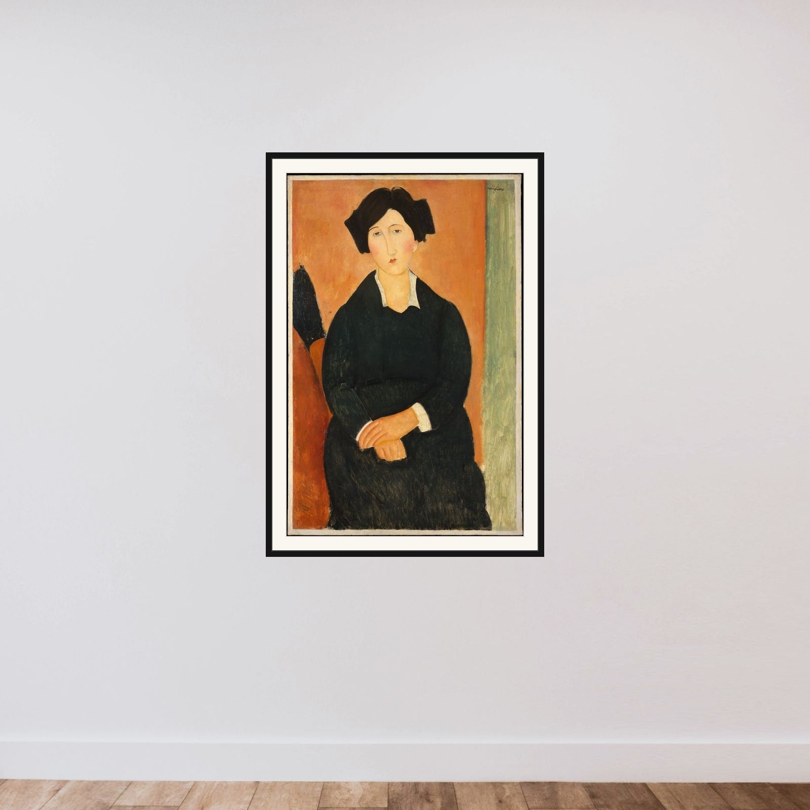 The Italian Woman framed — shown to scale