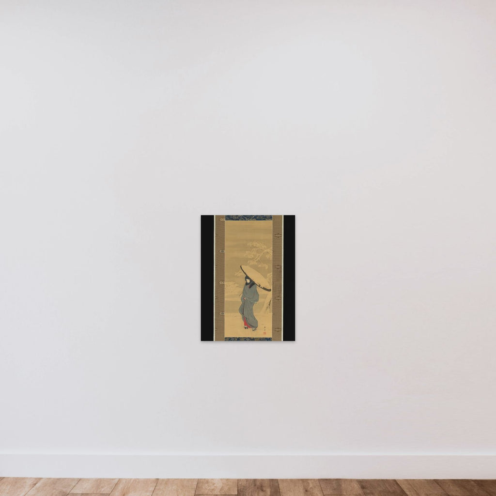 Woman Walking in the Snow unframed — shown to scale