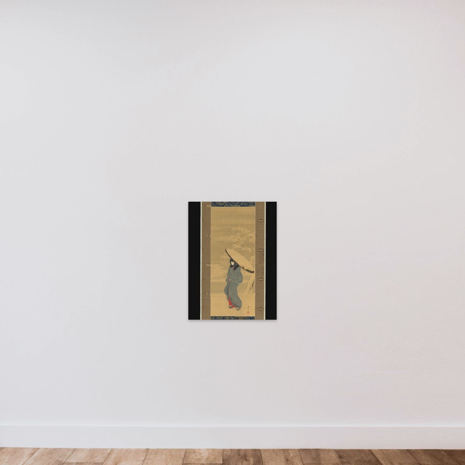 Woman Walking in the Snow unframed — shown to scale