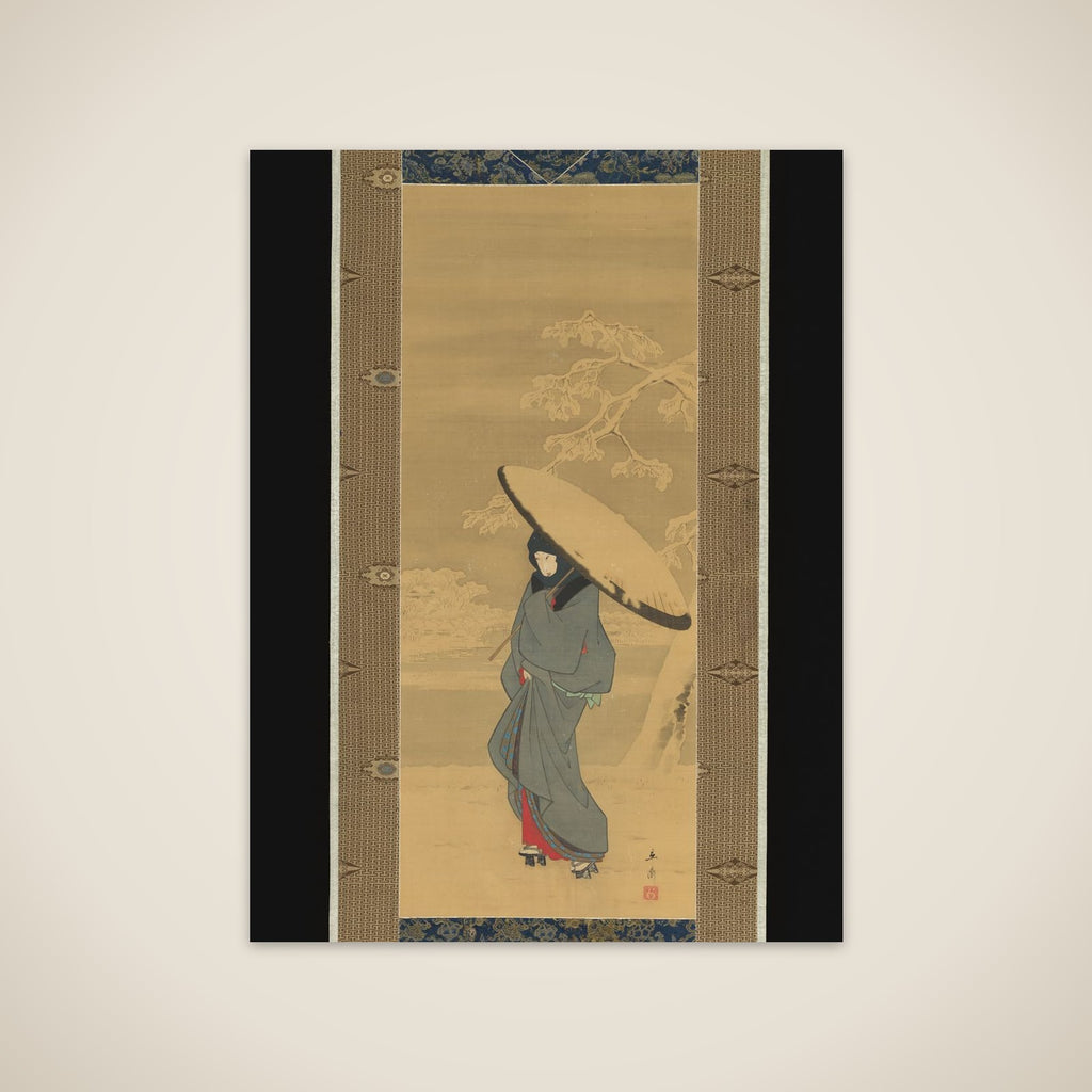 Woman Walking in the Snow unframed print
