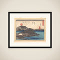Evening Rain at Karasaki, from the series Eight Views of Ōmi (Ōmi hakkei) framed