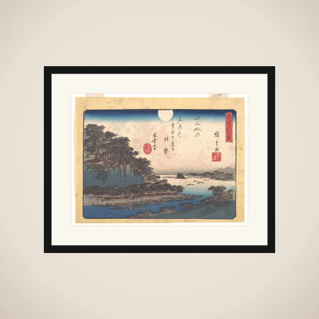Autumn Moon at Ishiyama, from the series Eight Views of Ōmi (Ōmi hakkei) framed