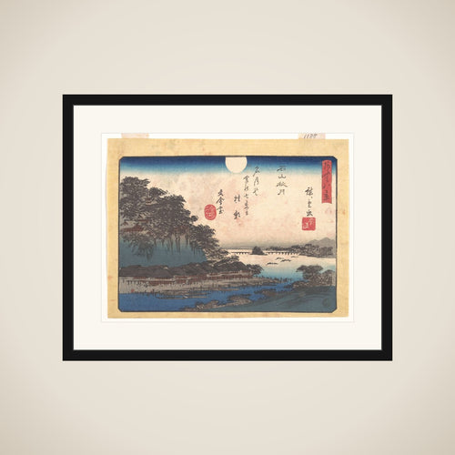 Autumn Moon at Ishiyama, from the series Eight Views of Ōmi (Ōmi hakkei) framed