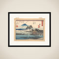 Descending Geese at Katada, from the series Eight Views of Ōmi (Ōmi hakkei) framed