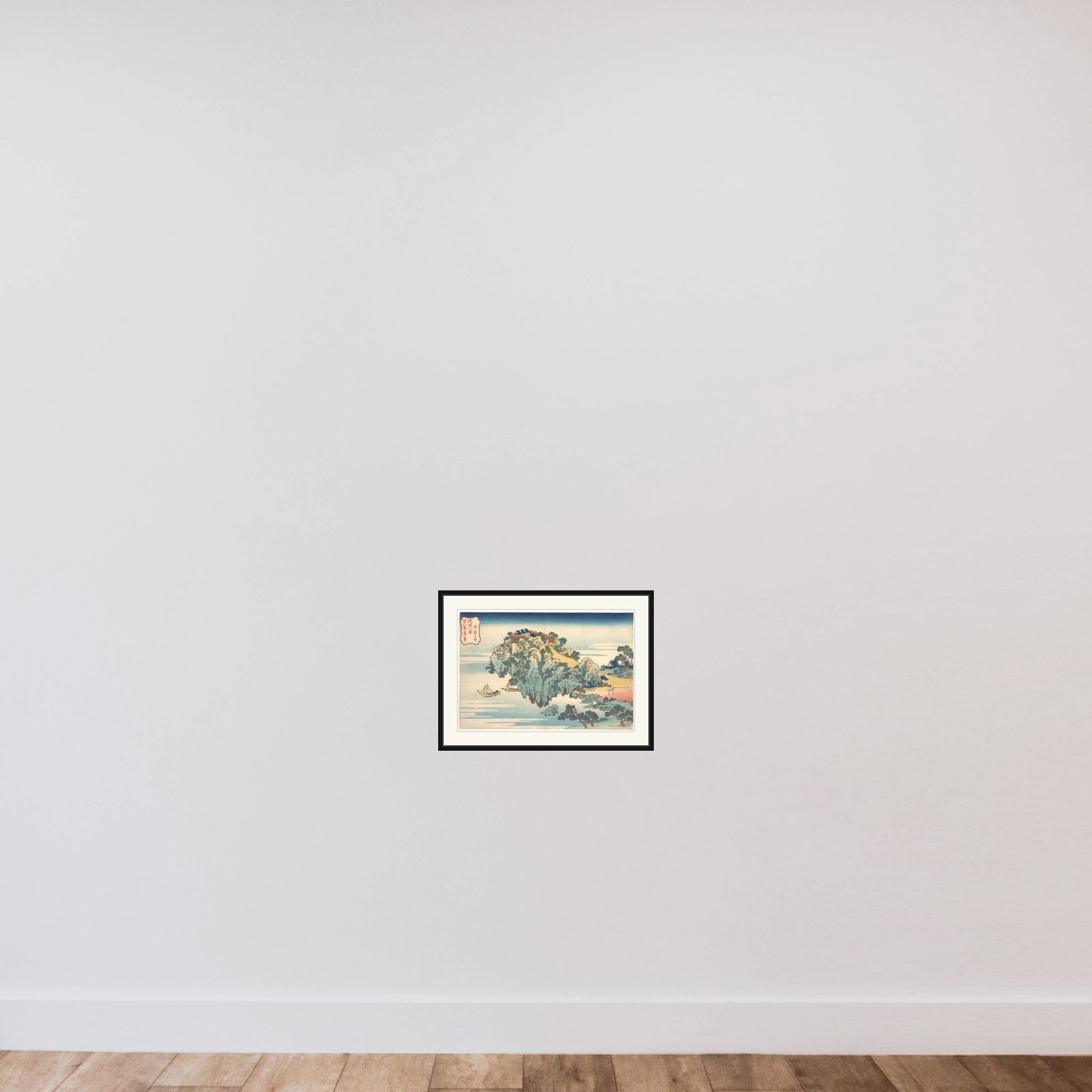 Evening Glow at Jungai (Jungai sekishō), from the series Eight Views of the Ryūkyū Islands (Ryūkyū hakkei) framed — shown to scale