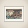Night Rain at Ōyama, from the series "Eight Famous Views of Kanagawa" framed
