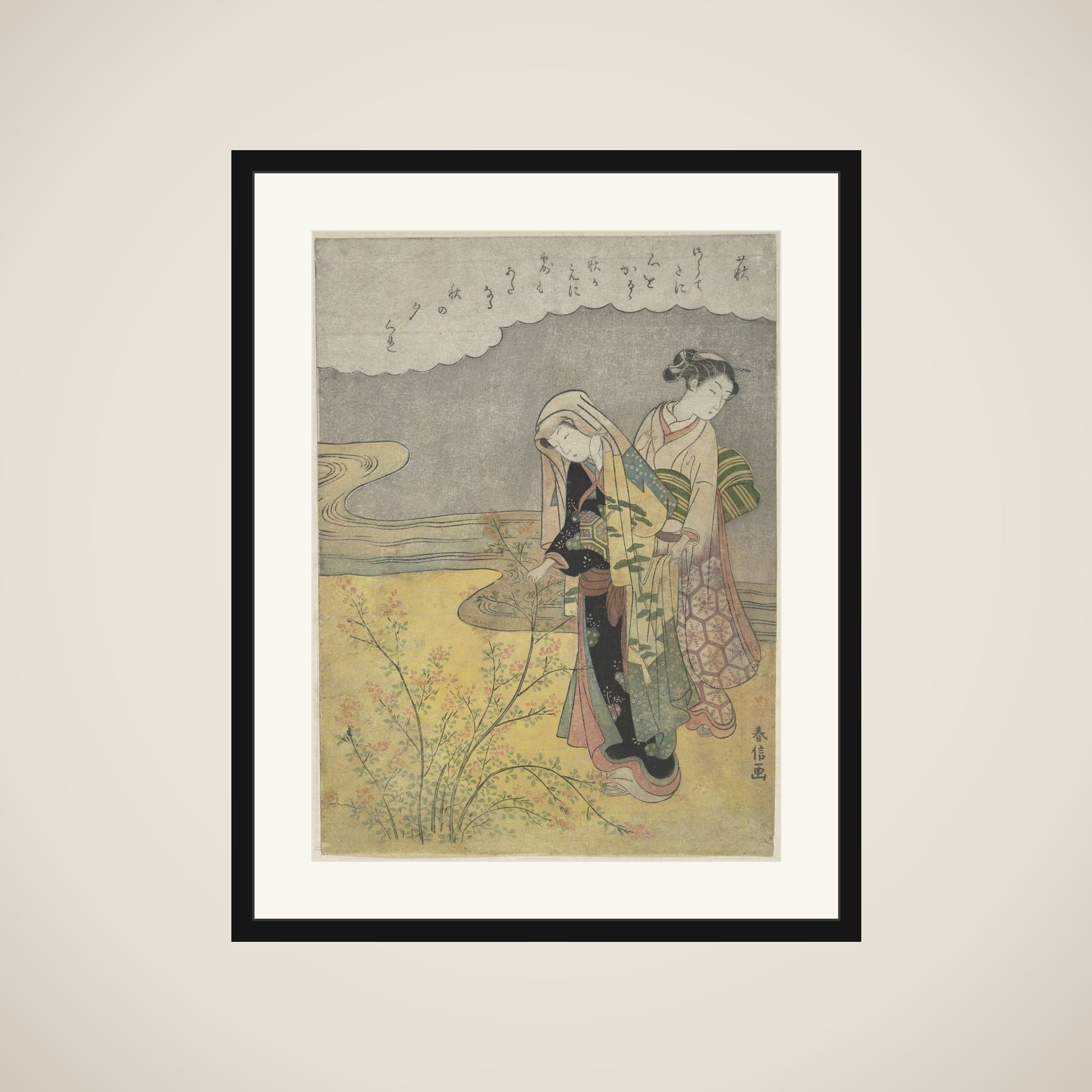 The Bush Clover (Hagi) framed