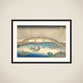 Tenman Bridge at Settsu Province (Sesshū  Tenmanbashi), from the series Remarkable Views of Bridges in Various Provinces (Shokoku meikyō kiran) framed