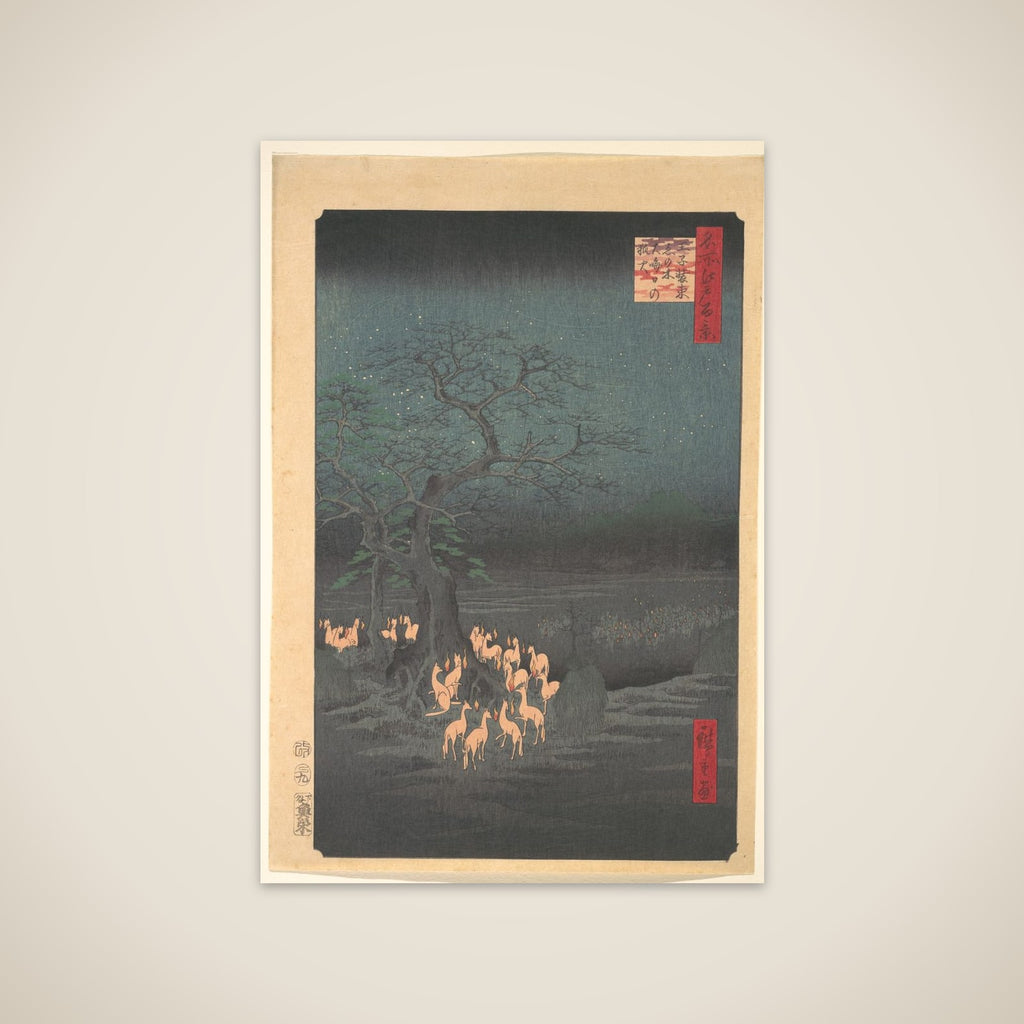 Foxes Meeting at Oji unframed print