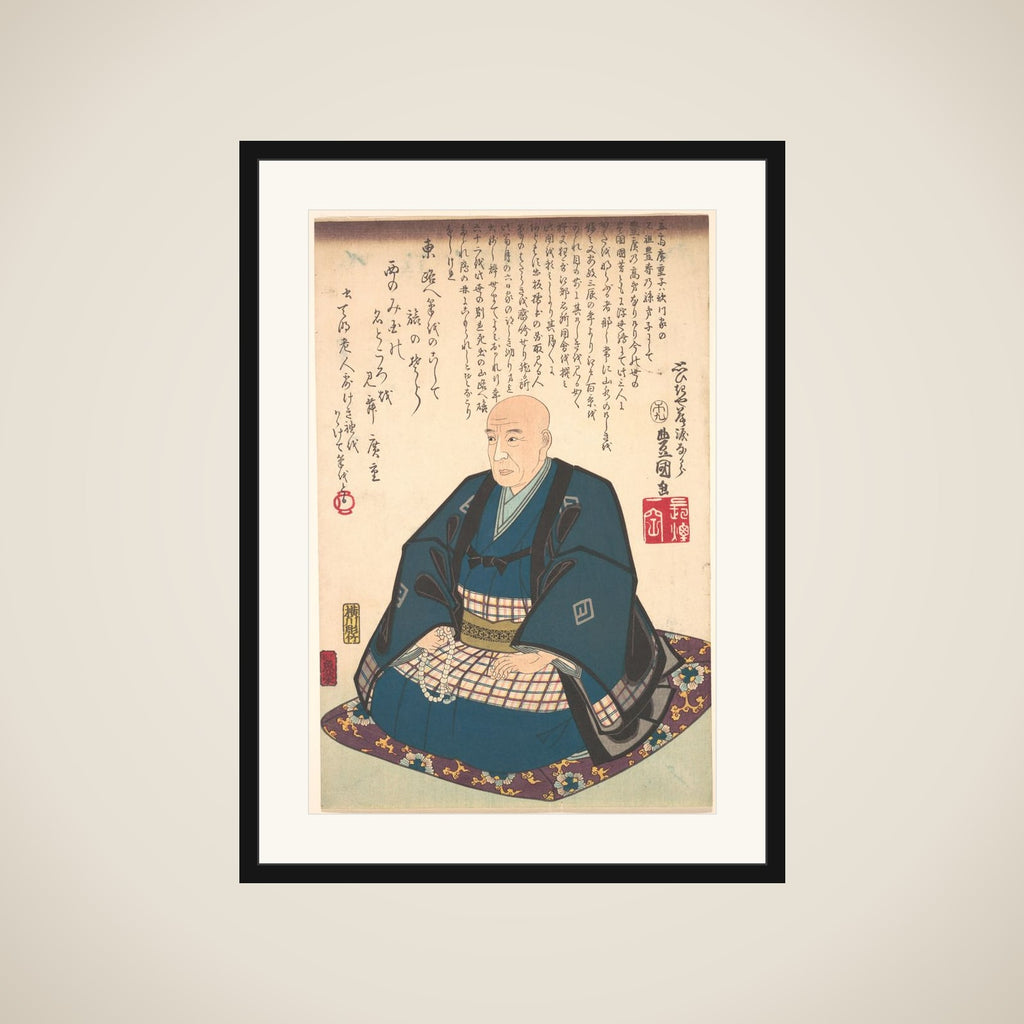 Memorial Portrait of Ichiryusai Hiroshige (1797–1858) framed