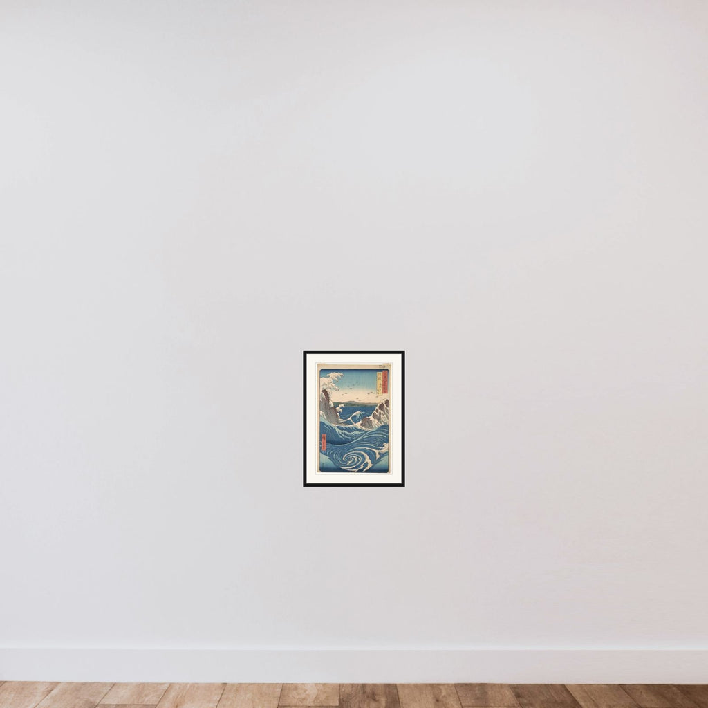 Naruto Whirlpool, Awa Province, from the series Views of Famous Places in the Sixty-Odd Provinces framed — shown to scale