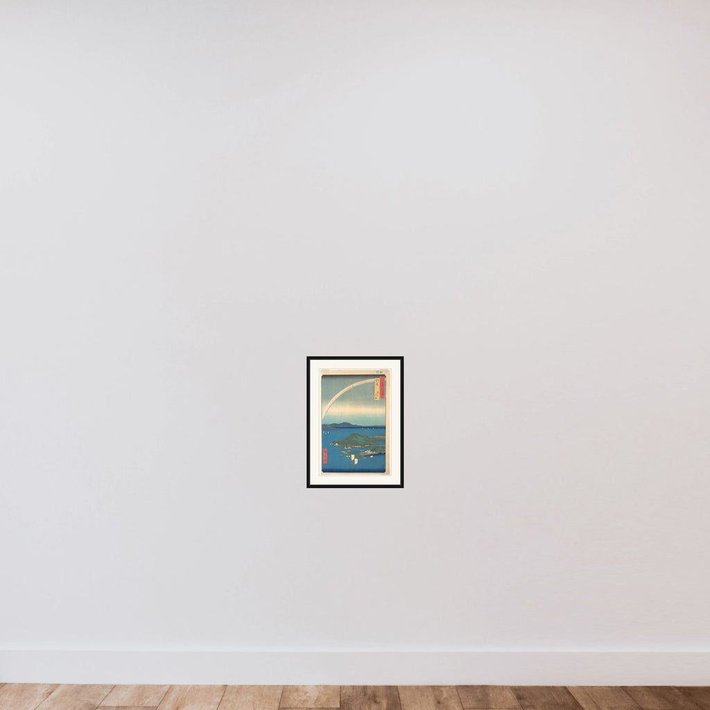 Evening Glow, Tsushima Province
, from the series Views of Famous Places in the Sixty-Odd Provinces framed — shown to scale