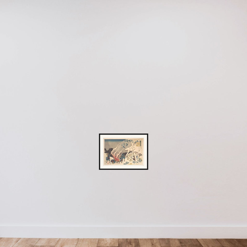 Poem by Minamoto no Muneyuki Ason, from the series One Hundred Poems Explained by the Nurse (Hyakunin isshu uba ga etoki) framed — shown to scale