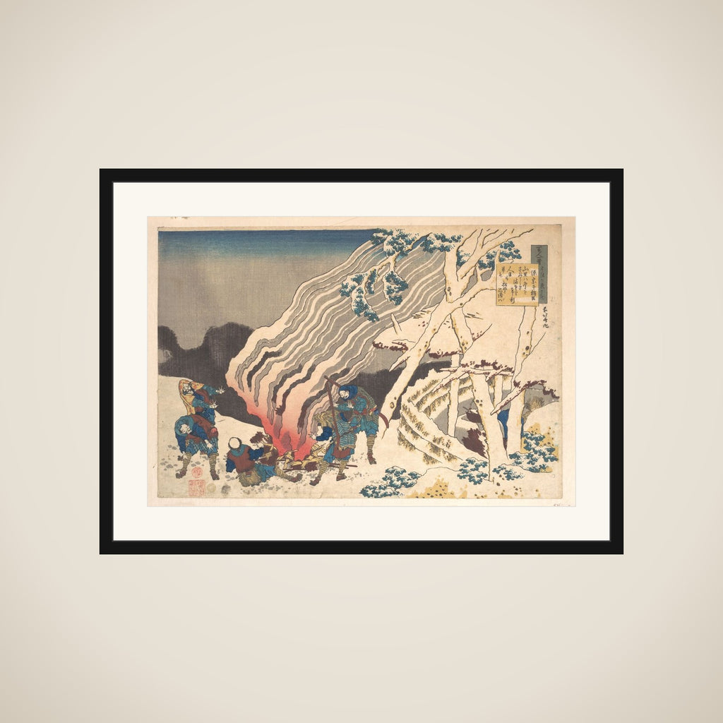 Poem by Minamoto no Muneyuki Ason, from the series One Hundred Poems Explained by the Nurse (Hyakunin isshu uba ga etoki) framed