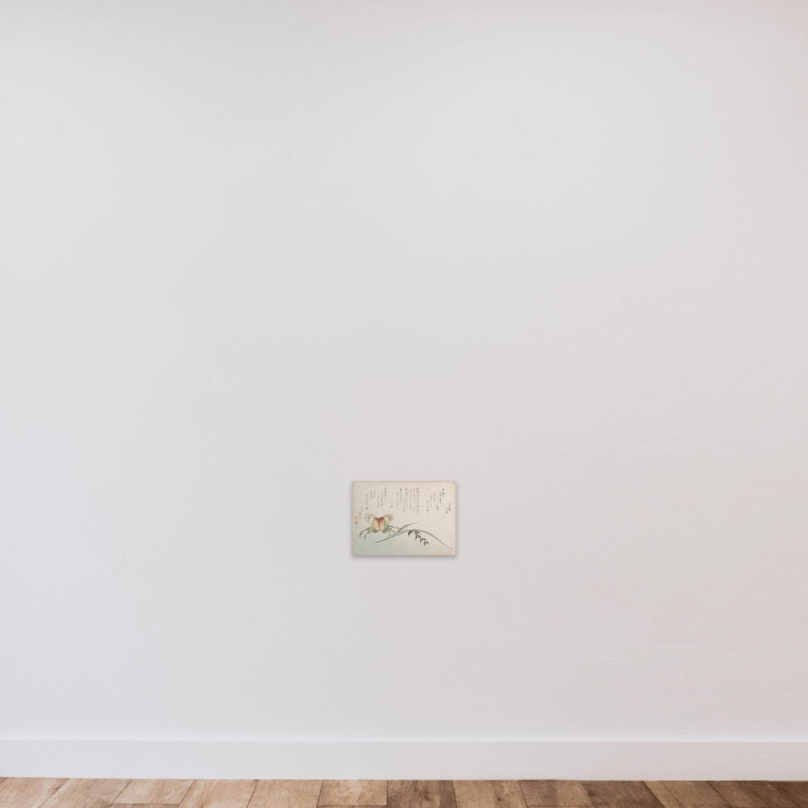 Crab and Rice Plant unframed — shown to scale