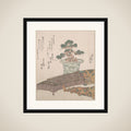 Potted Pine Tree and Koto (Japanese Harp) framed