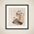 Actor Nakamura Utayemon with Two Women Preparing for the New Year Ceremony framed