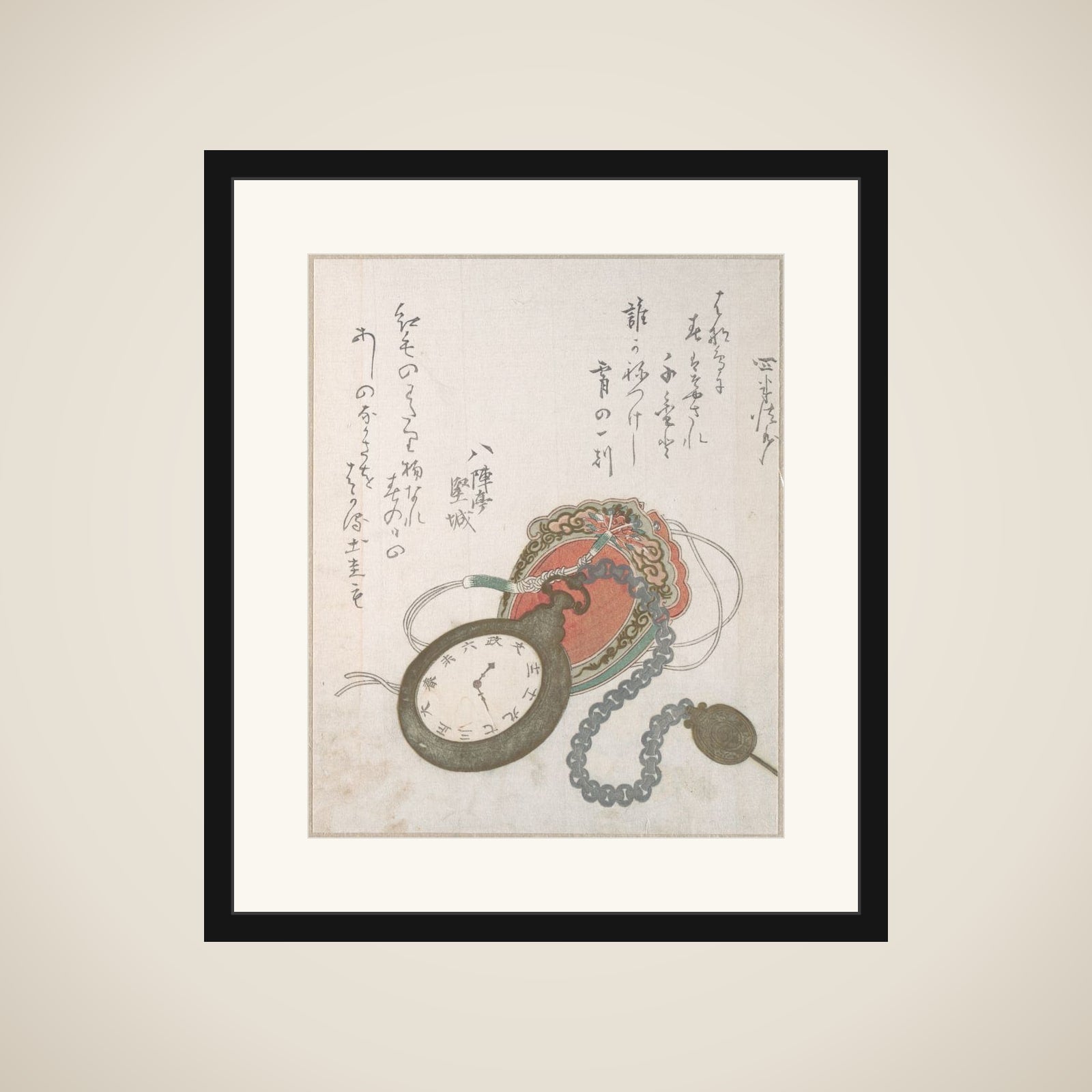 Western Pocket Watch
From the Spring Rain Collection (Harusame shū), vol. 3 framed