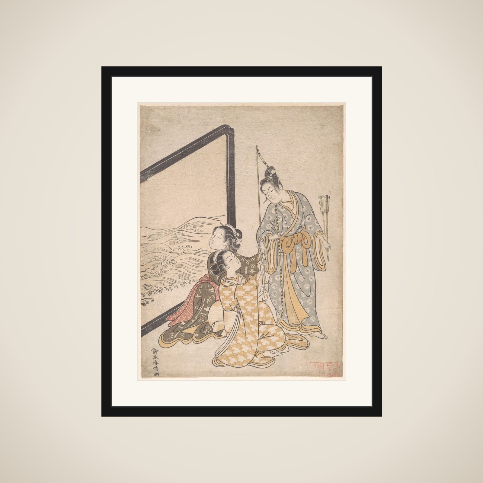 Parody of Minamoto no Tametomo framed