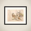 Young Woman and Little Girl Playing Musashi framed