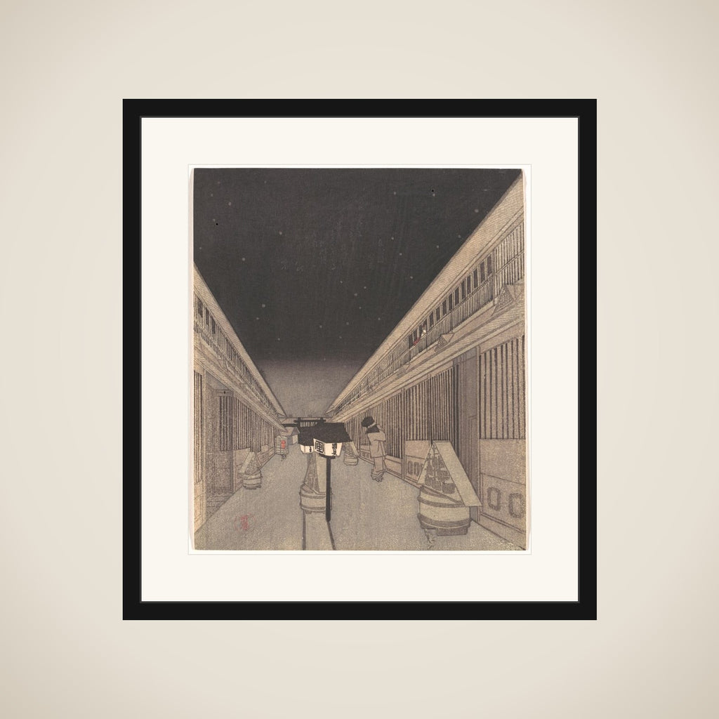 Main Street of the Yoshiwara on a Starlight Night framed