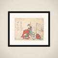 Woman Folding Cloth framed