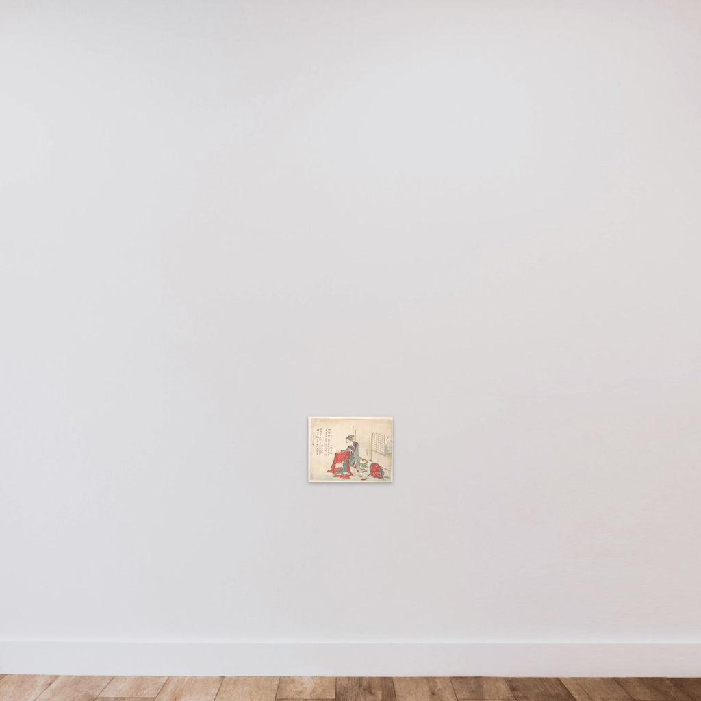 Woman Folding Cloth unframed — shown to scale