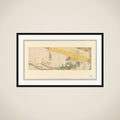Basket of Flowers with Bamboo Blind framed